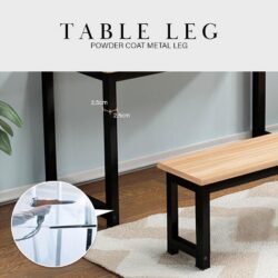 Dining Table With 2 Bench Set / Contemporary Simple Rectangular/ set meja makan / meja set kanteen - Image 6