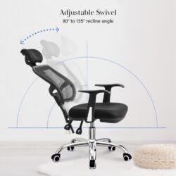 Ergonomic & Height Adjustable High Backrest Swivel Office Chair - Image 3