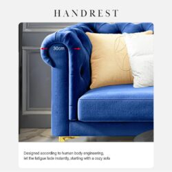 Hernanzo 20 Velvet Fabric Post Modern Chesterfield Luxury Sofa Set - Image 6