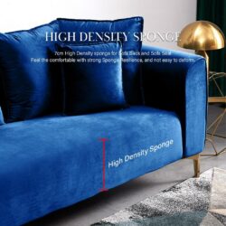 Heyden Velvet Fabric Post Modern Chesterfield Luxury Sofa Set - Image 4