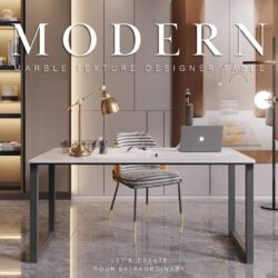120CM/140CM/160CM Denver Marble Texture Study Table/ Working Office Table/MEJA - Image 6