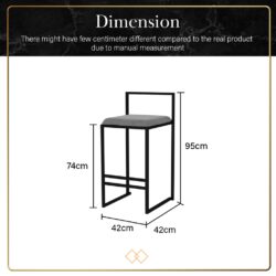 Zavier Black Steel High Bar Stool - Image 4