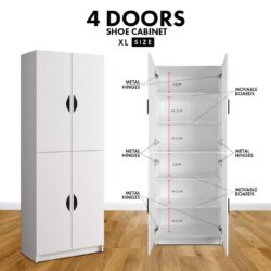 4 door Multifunction Snow Series Shoe Rack / Almari Buku / Shoe Cabinet / Almari Kasut / Wardrobe - Image 8
