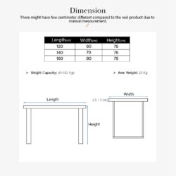 LEIA Solid Rubber Wood Steel Leg Dining Table / Office Table / Meja Makan / 餐桌 - Image 7