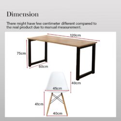 SHOCKING DEAL120cm x 60cm Contemporary Table with Eames Chair Dining Set - Image 8