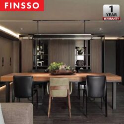 180 x 80 cm Titus Design 5 cm Solid Rubber Wood Dining Meeting Table - Image 2