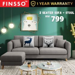 ROSELYN FREE Stool & Pillow 2 Seater Sofa Home & Living Room Furniture Sofa Berkualiti & Murah - Image 2