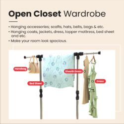 Garment Rack Cloth Hanger And Organizer Wheel Single Pole Hanger Cloth Laundry Dryer Rack - Image 4
