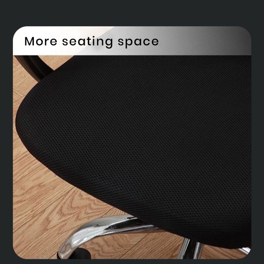 Swanky Breathable Mesh Mid-back Swivel Office Chair - Black Saddle - Image 4