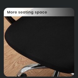 Swanky Breathable Mesh Mid-back Swivel Office Chair - Black Saddle - Image 4
