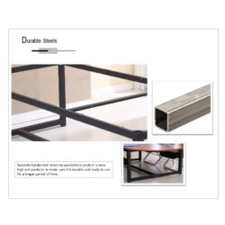 180cm x 120cm x 73 cm 6-8 Person Frame Boat Shaped Office Meeting Table Black Frame - Image 4