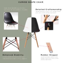 Nazis Solid Rubber Wood Meeting Table Set With 6 Eames Chairs - Image 4
