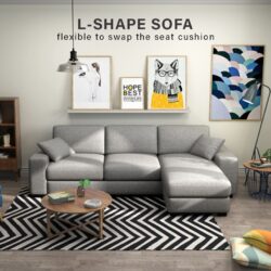 Lauren 868 L-Shape Sofa FREE stool and 2 small pillow