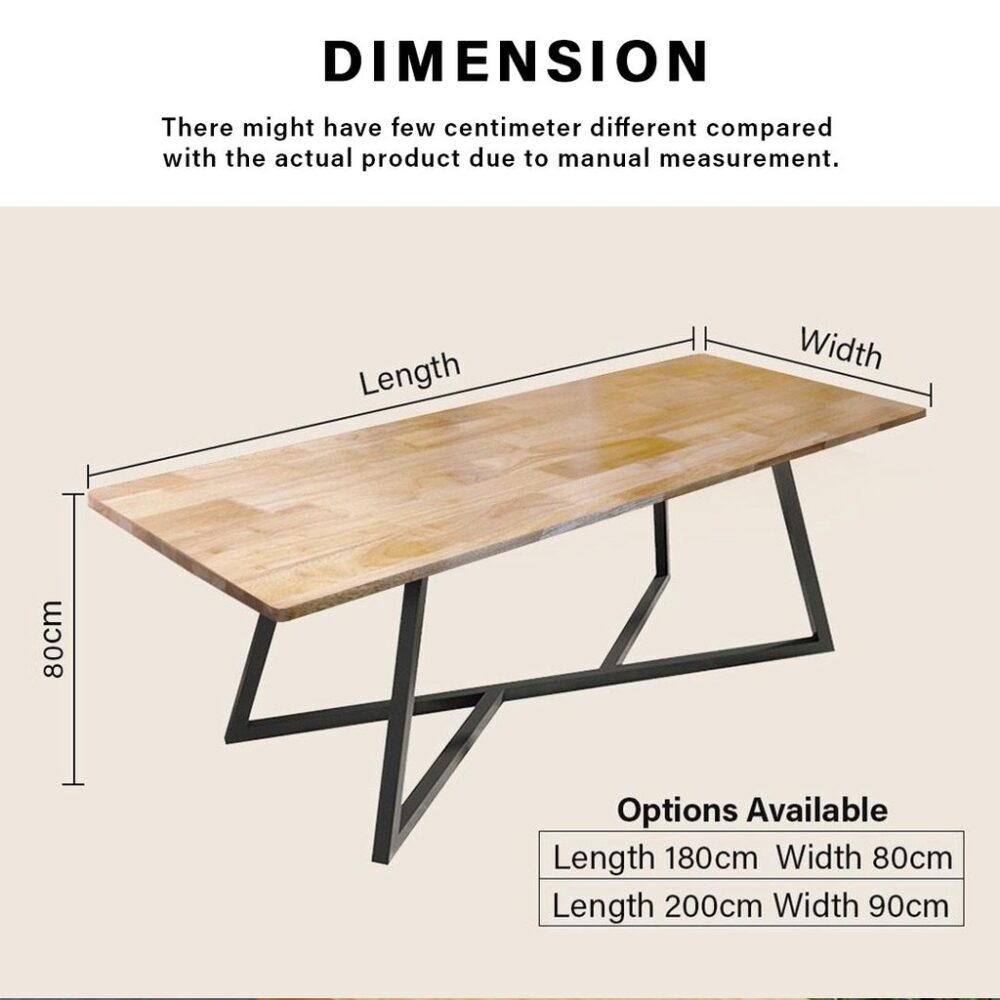 MODERN DINING / MEETING /STUDY TABLE With Black Steel - Image 6
