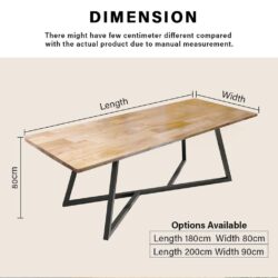 MODERN DINING / MEETING /STUDY TABLE With Black Steel - Image 6