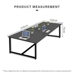 6-8 Person Steel Large Simple Office Meeting Table (240cm x 120cm) - Image 6