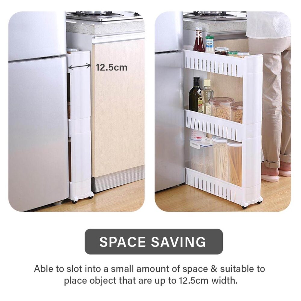 NEW ARRIVAL  Space Savers-3 Tier Slim Wheel Kitchen/ Trolley /Bathroom Rack Organizer Shelf / Rak Dapur - Image 8