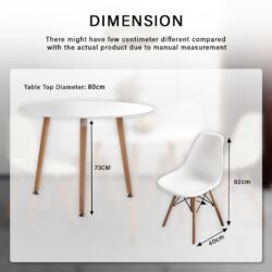 EAMES Kitchen Round Coffee Dining Table WITH 4 CHAIRS - Image 7
