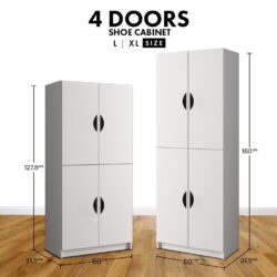 4 door Multifunction Snow Series Shoe Rack / Almari Buku / Shoe Cabinet / Almari Kasut / Wardrobe - Image 9