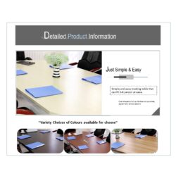 180cm x 120cm x 73 cm 6-8 Person Frame Boat Shaped Office Meeting Table Black Frame - Image 3