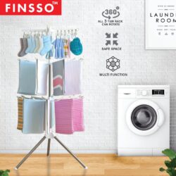 3 Tier Foldable Stainless Steel Drying Rack & Ampaian Baju Baby hanger baju baby / Rak Baju - Image 5