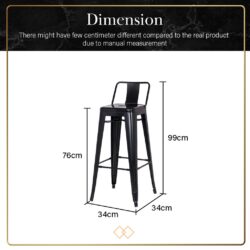Prestoo Black Bar High Stool - Image 7