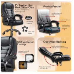 HIGH QUALITY Deluxe Office Chair with comfortable backrest / kerusi pejabat - Image 4