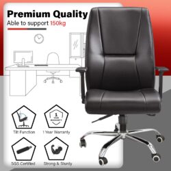 PU Leather Office Chair MODEL 292 Executive Director chair HIGH QUALITY/ Boss office chair / Kerusi pejabat - Image 2