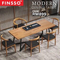 MODERN DINING / MEETING /STUDY TABLE With Black Steel