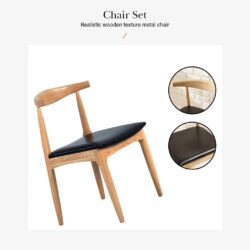 LEIA Solid Rubber Wood Steel Leg Dining Table / Office Table / Meja Makan / 餐桌 - Image 6