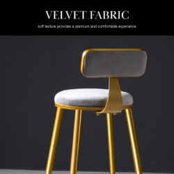 Parsons Marble Texture Wooden Bar Table with Gold Metal Frame + 2 Bar Stools - Image 5