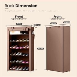 Multilayer Shoe Rack Dustproof Multilayer Cabinet Shelf Storage Rak Kasut - Image 9