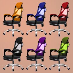 Mesh High Back Reclining Lock Office Chair With Hidden Leg Rest - Kerusi Pejabat - Image 4