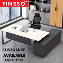 CEO OFFICE TABLE WITH RACK / Director table with rack / Meja Boss - Image 3