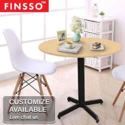 80/90/100cm Runda Black Frame Tri-Leg Simple Round Cafe Dining Table/CAFE TABLE - Image 3