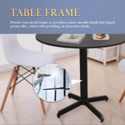 80/90/100cm Runda Black Frame Tri-Leg Simple Round Cafe Dining Table/CAFE TABLE - Image 6