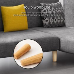 210CM Kingsley L Shape Sofa / 4 Seater Foldable Sofa Bed / Sofa Murah with Canvas fabric with 1 Year Warranty - Image 6