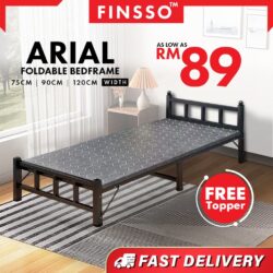 75/90/100/120 CM ARIAL bed frame WITH FREE papan atas / katil single boleh berlipat Stong & Stable