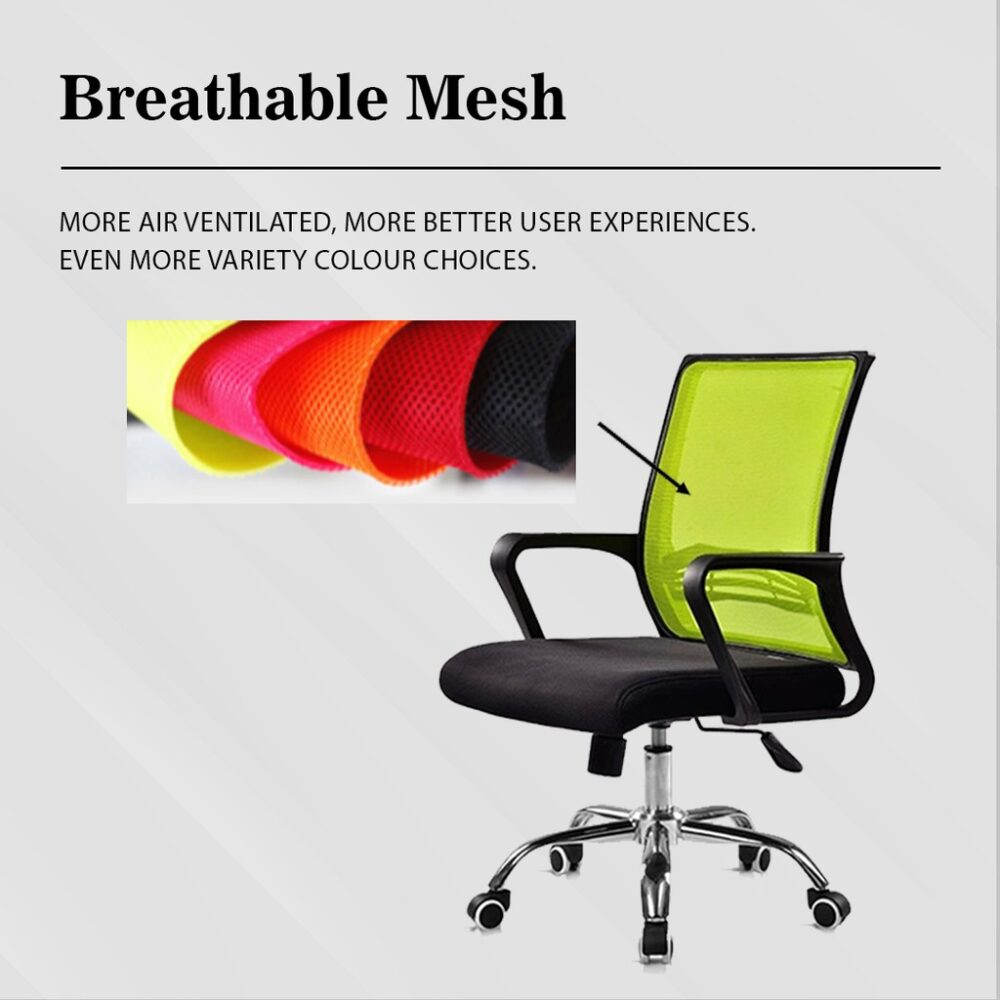 Swanky Breathable Mesh Mid-back Swivel Office Chair - Black Saddle - Image 5