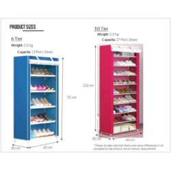 Multilayer Shoe Rack Dustproof Multilayer Cabinet Shelf Storage Rak Kasut - Image 8