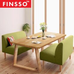 Muji Style Felix Canvas Sofa Set with Solid Wood Table Restaurant sofa / Wooden Sofa / Cafe sofa - Image 2