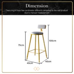 Parsons Gold Bar High Dining Stool - Image 4