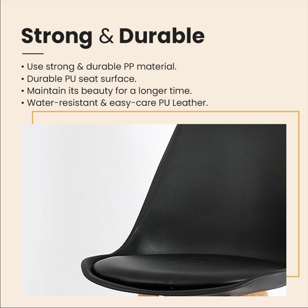 Extra Firm & Comfort DOMES NORDIC STYLE DINING CHAIR WITH CUSHION / Kerusi Makan / Kerusi Makan Kualiti - Image 7
