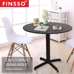 80/90/100cm Runda Black Frame Tri-Leg Simple Round Cafe Dining Table/CAFE TABLE - Image 2