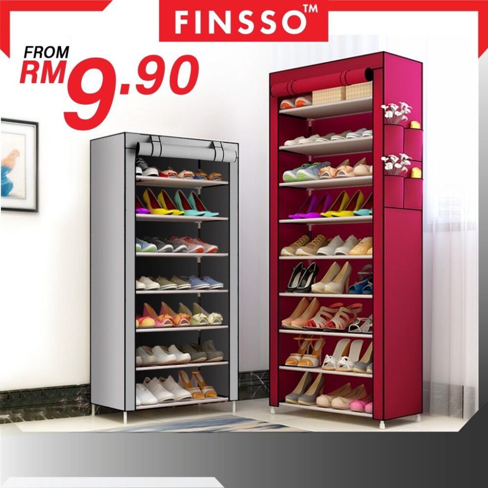 Multilayer Shoe Rack Dustproof Multilayer Cabinet Shelf Storage Rak Kasut - Image 2