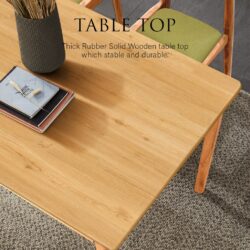 120 x 60 cm ALMA Muji Style Solid Rubber Wood Dining Set / Solid Wood Table High Quality - Image 4