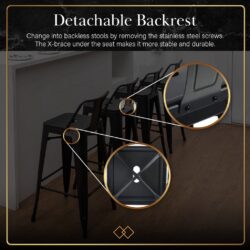 Prestoo Black Bar High Stool - Image 4