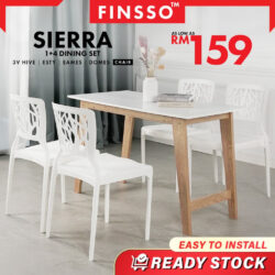 New Arrival Sierra Dining Table / 4 Dining Chairs / Meja Makan Murah / Study Table / Balcony/ 餐桌 / Kerusi Meja