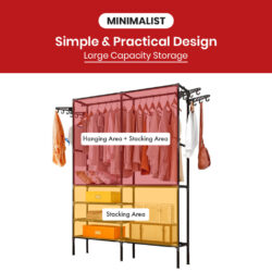 VENUS EXTRA LARGE SIZE JAPANESE STYLE CLOTH HANGER ORGANIZER WARDROBE / Almari Baju / Rak Baju - Image 5