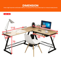 DAVENPORT Classic Workspace L Shape Table with Keyboard Tray - Image 5